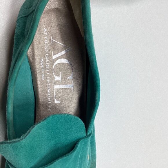 AGL Turquoise Green Suede Loafers‎ Women’s EU 41 / US 10 Classic Slip-On Shoe - Picture 16 of 16